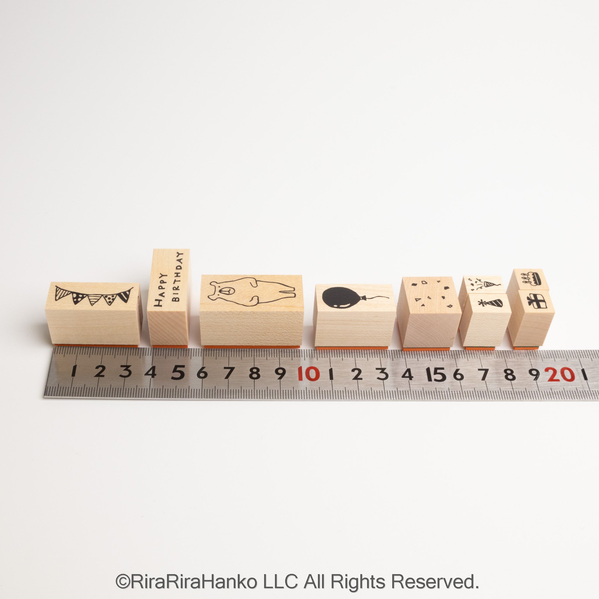 ”Birthday” Rubber Stamp Set(Boxed)