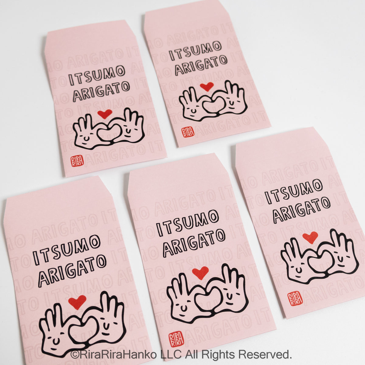Mr. Tetty Sensei “Thank You Always” Mini Gift Envelopes – Set of 5 Pieces (Pink)