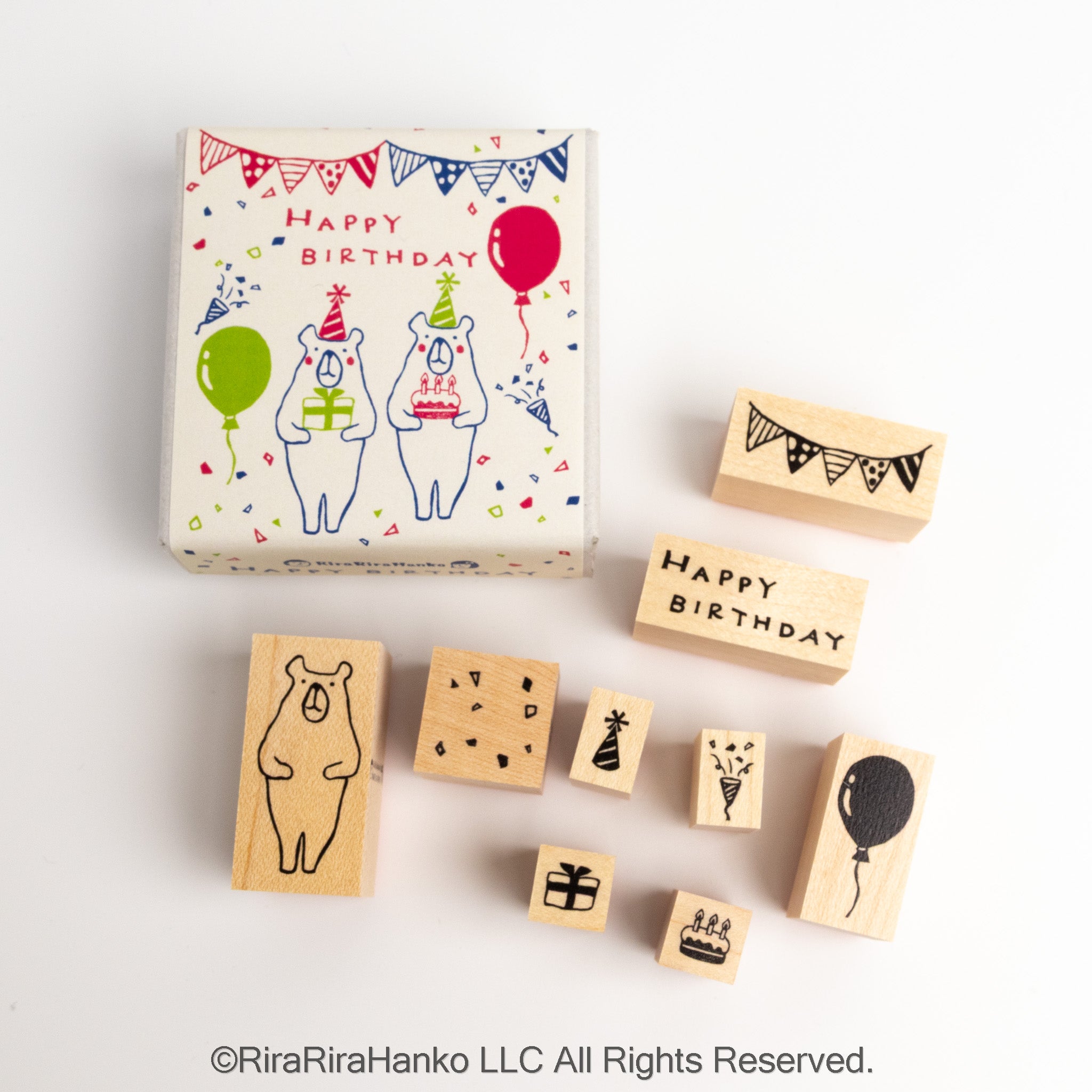 ”Birthday” Rubber Stamp Set(Boxed)
