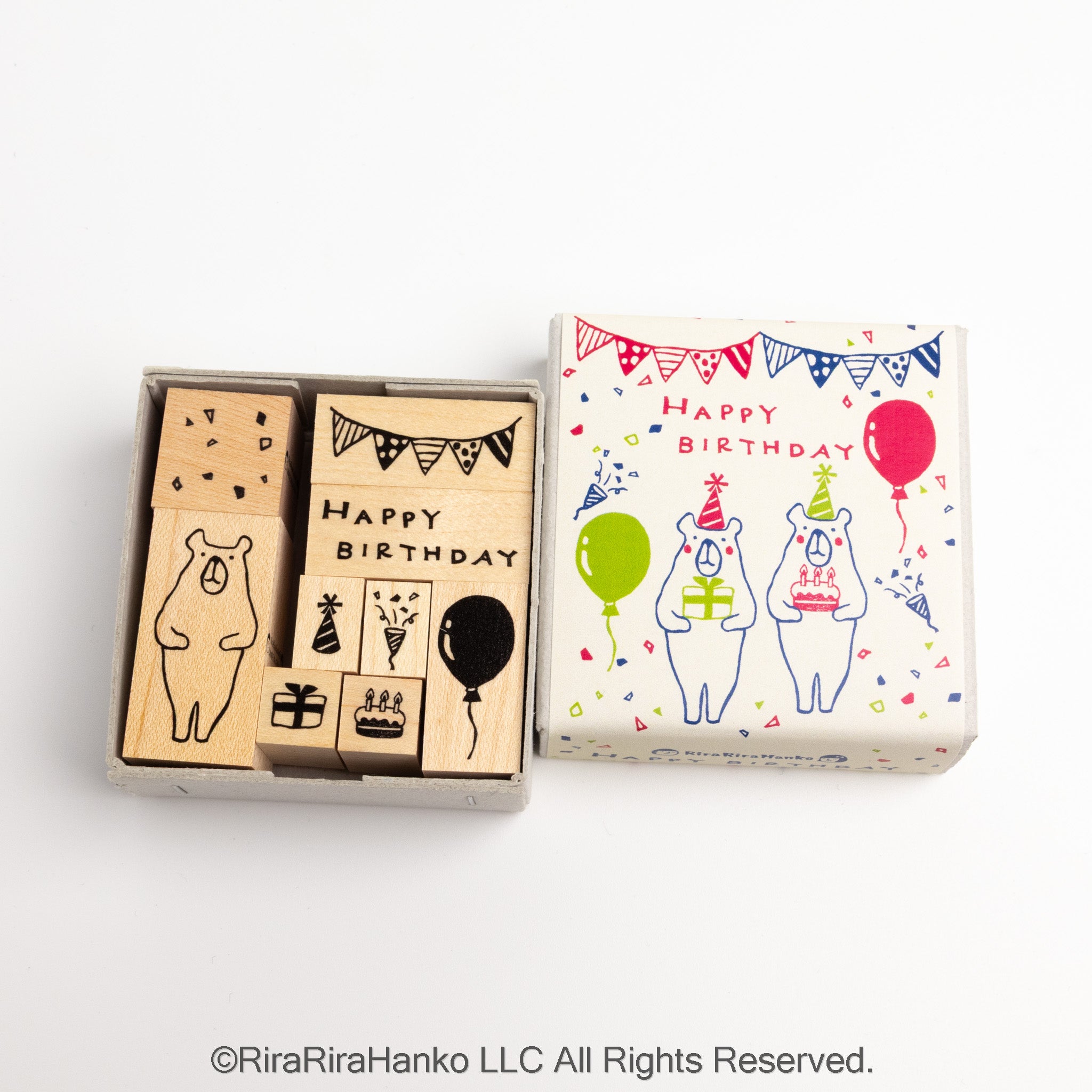 ”Birthday” Rubber Stamp Set(Boxed)