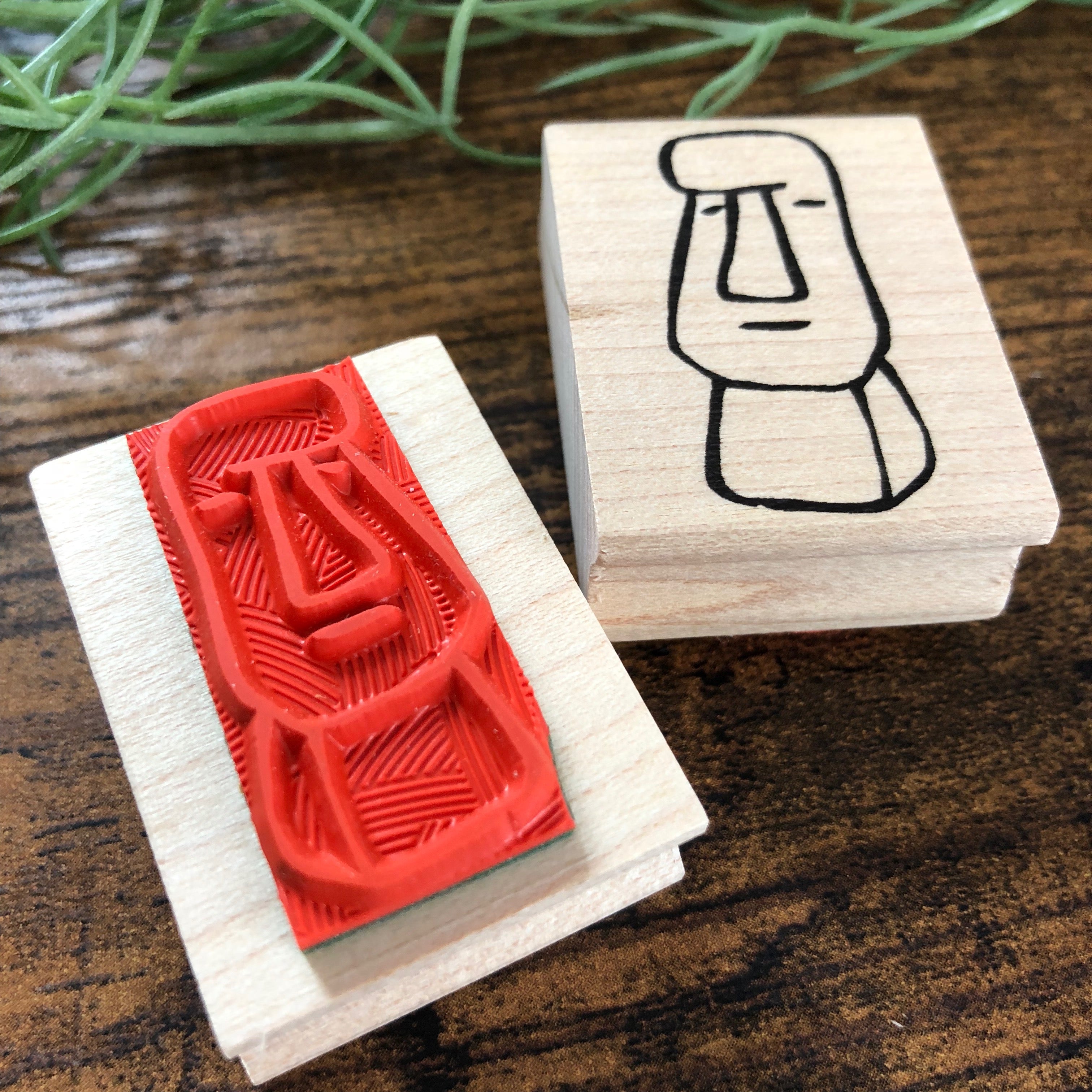 Moai statue Face Stamp