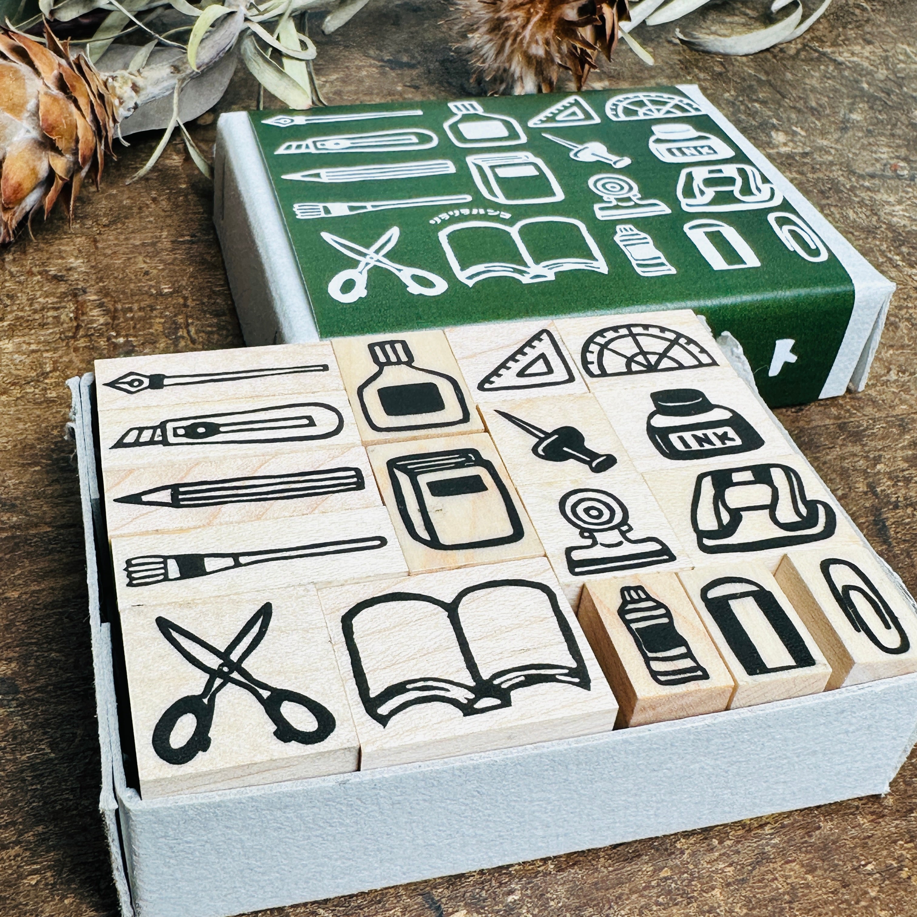 Stationery Rubber Stamp Set - 17-Piece Rubber Stamp Set