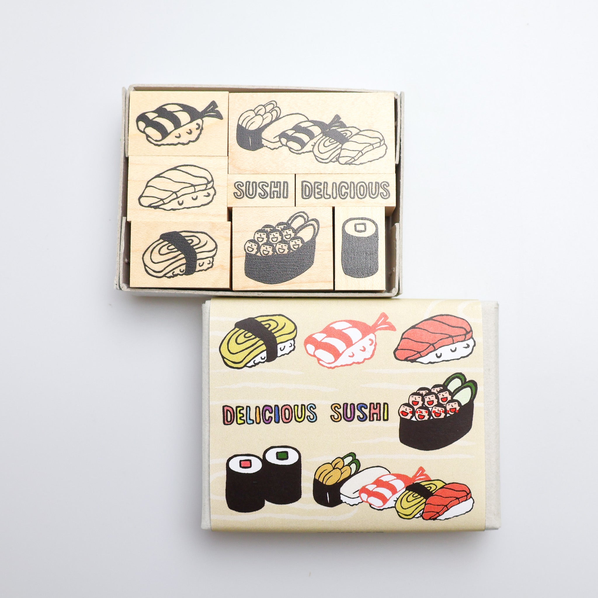 "Sushi Rubber Stamp Set" - 8-Piece Rubber Stamp Set