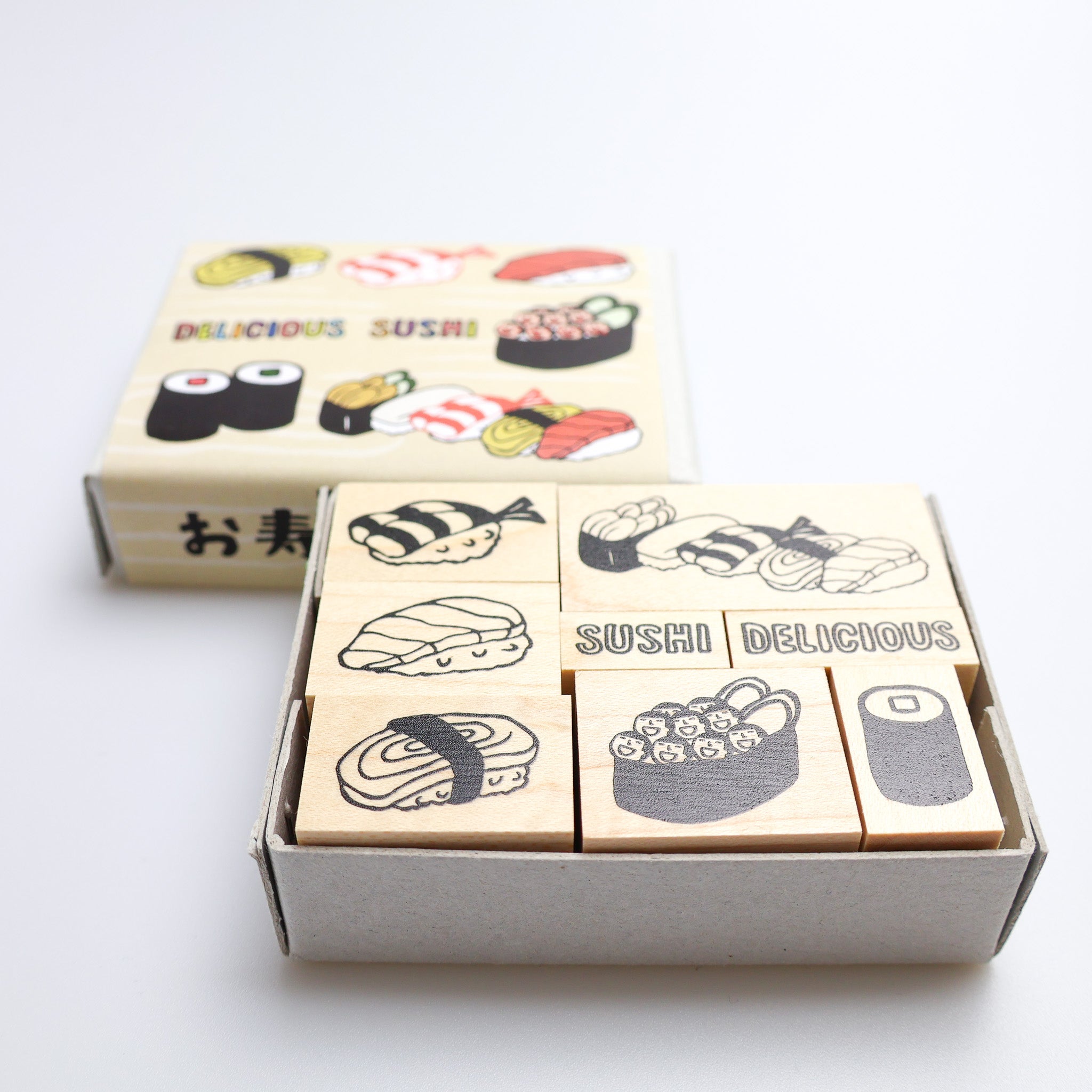 "Sushi Rubber Stamp Set" - 8-Piece Rubber Stamp Set