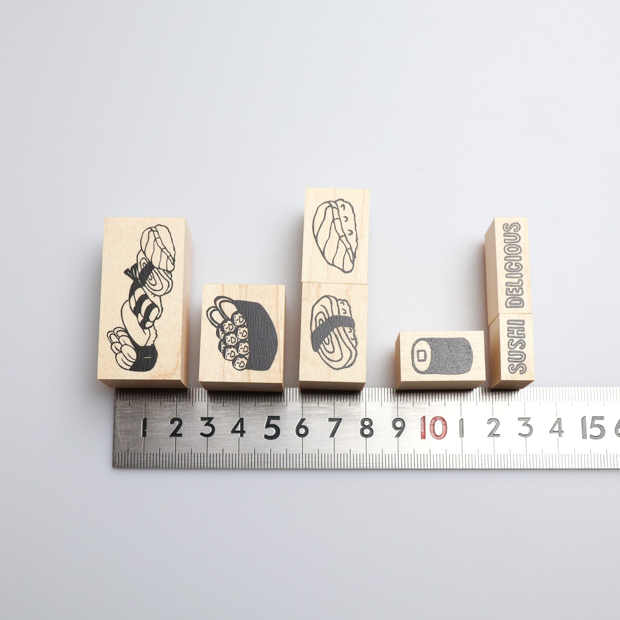 "Sushi Rubber Stamp Set" - 8-Piece Rubber Stamp Set