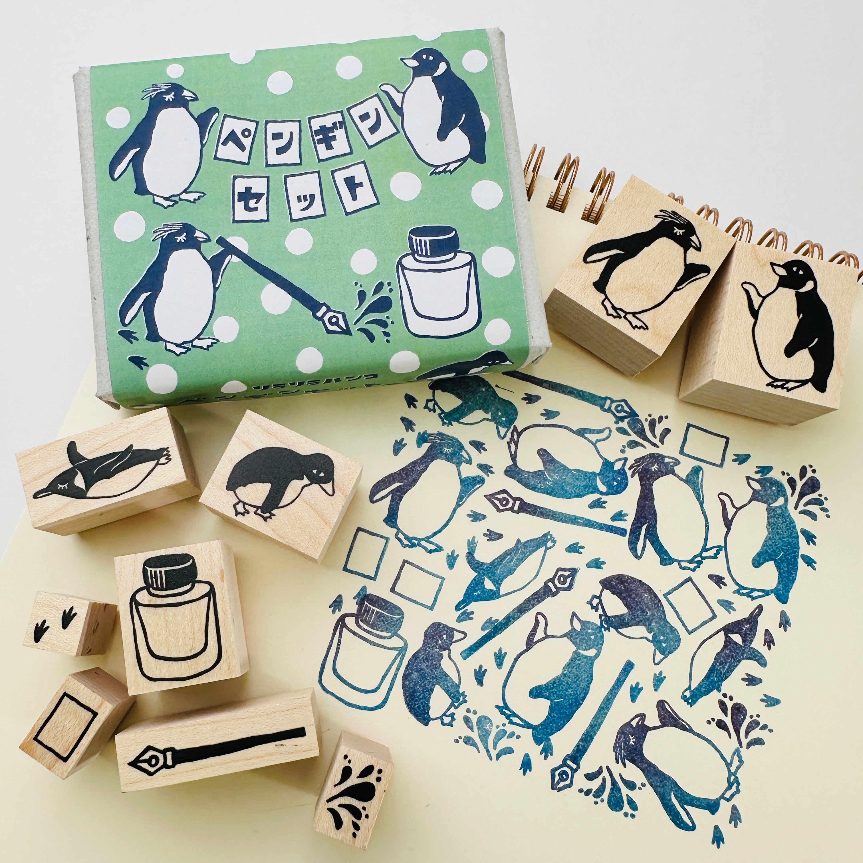 ”Penguin ”Rubber Stamp Set(Boxed)