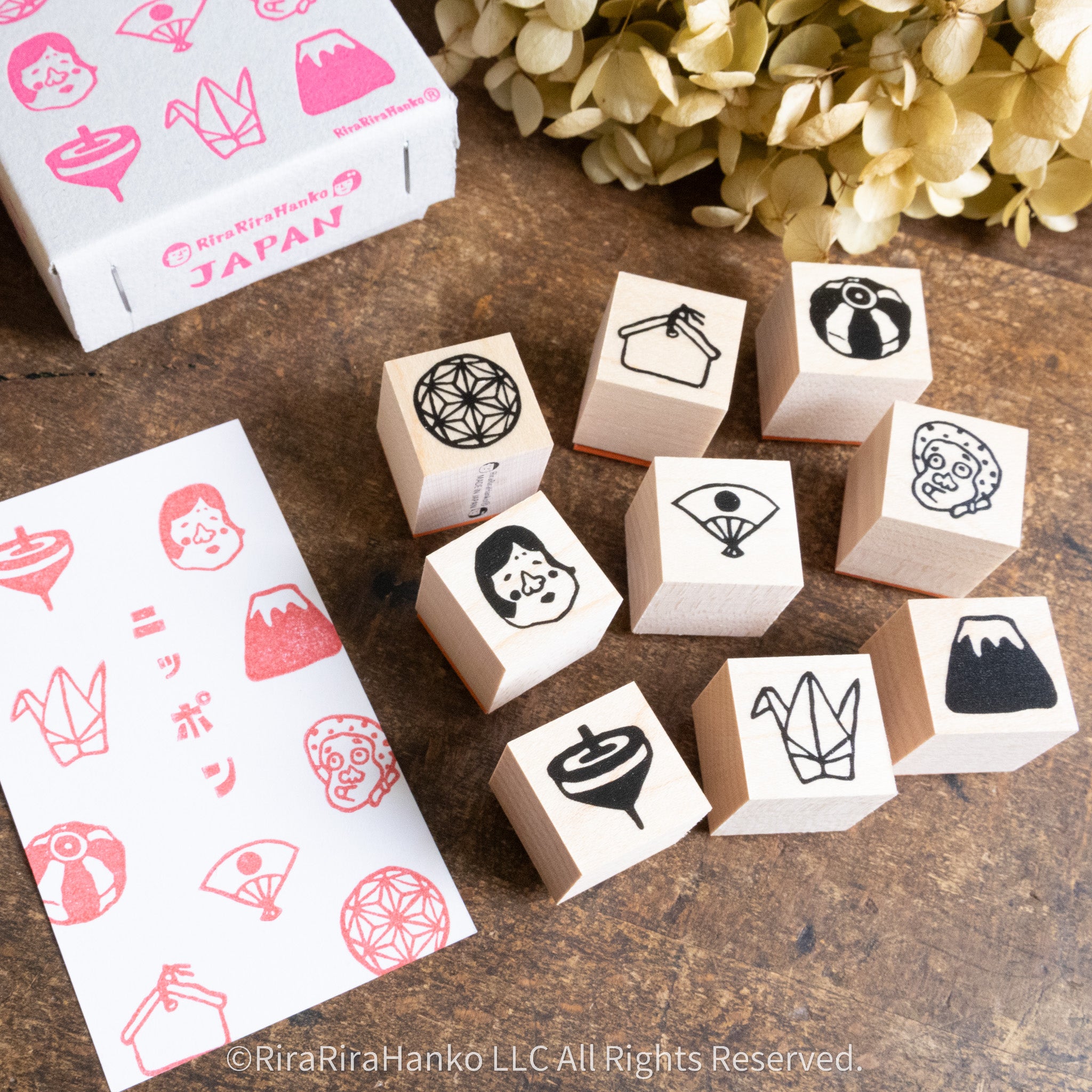 JAPAN Hanko Rubber Stamp Set(Boxed)