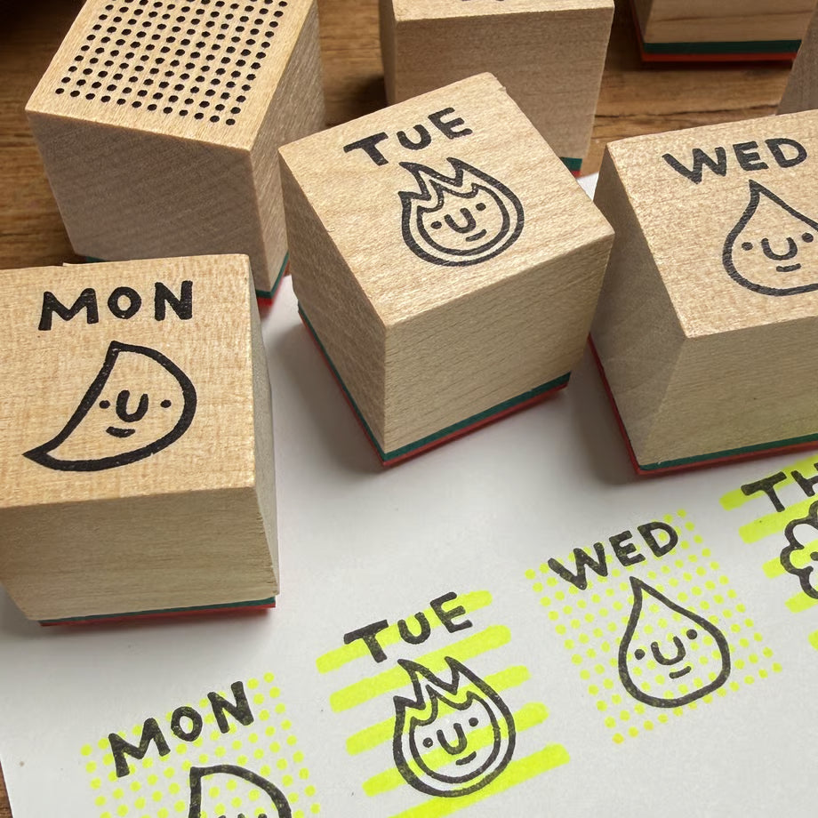 (TT9) Layer & Play Days of the Week Rubber Stamp Set – 9 Pieces
