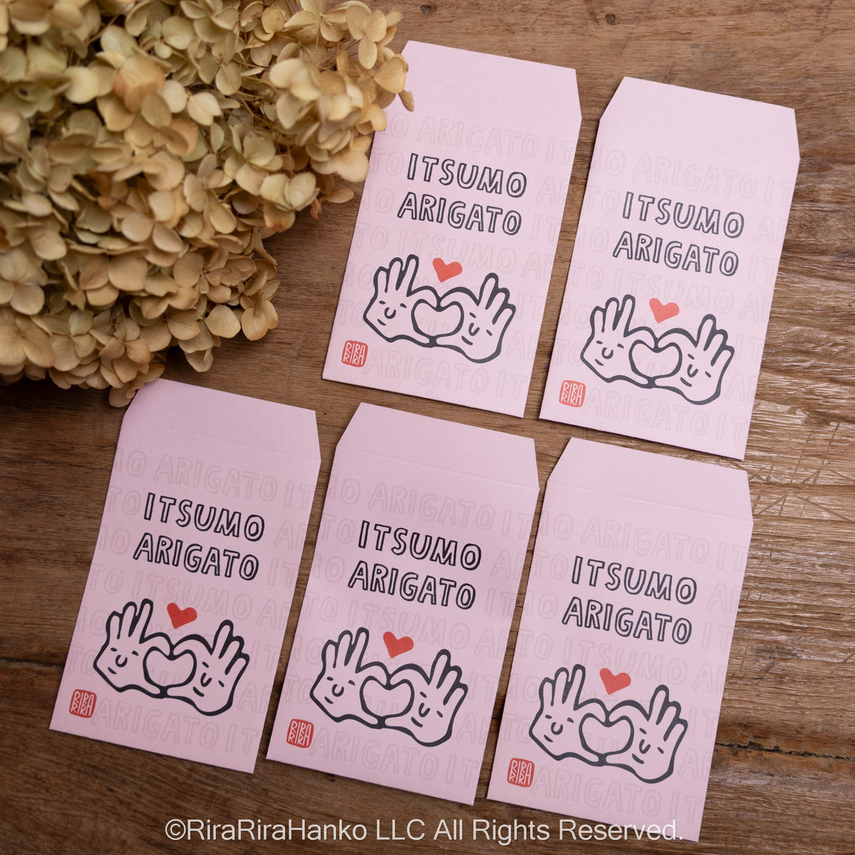 Mr. Tetty Sensei “Thank You Always” Mini Gift Envelopes – Set of 5 Pieces (Pink)