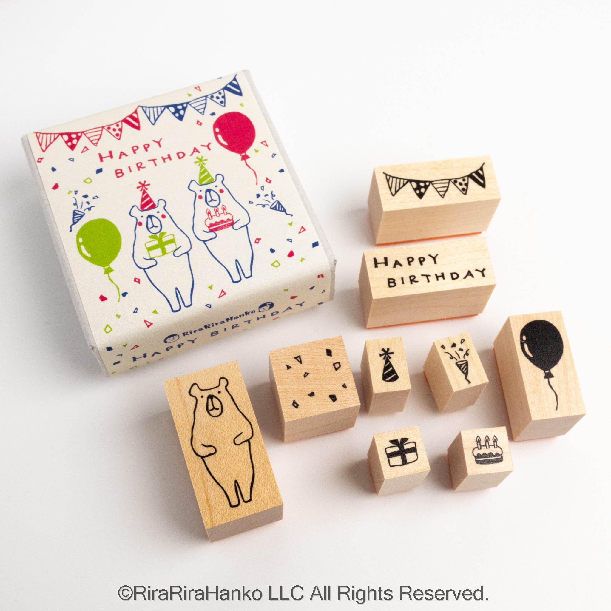 ”Birthday” Rubber Stamp Set（Boxed）