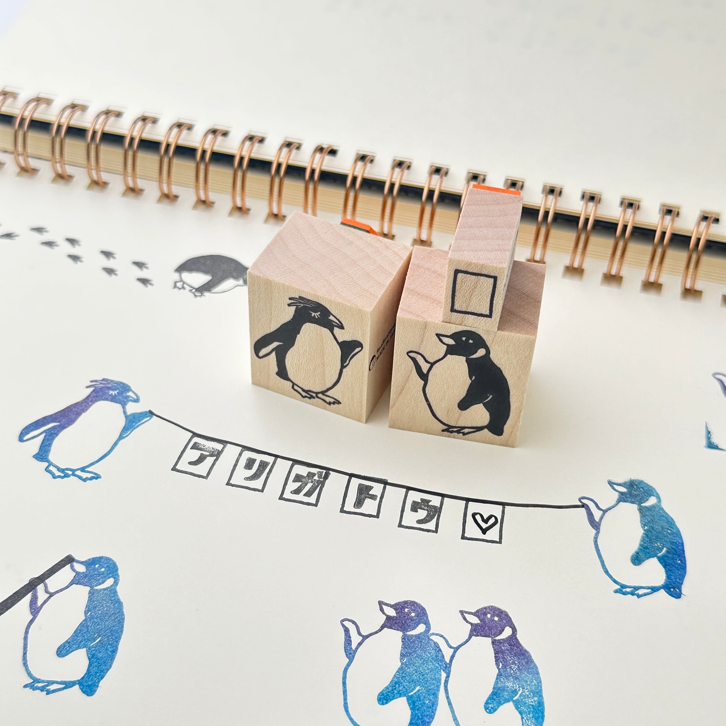 ”Penguin ”Rubber Stamp Set（Boxed）