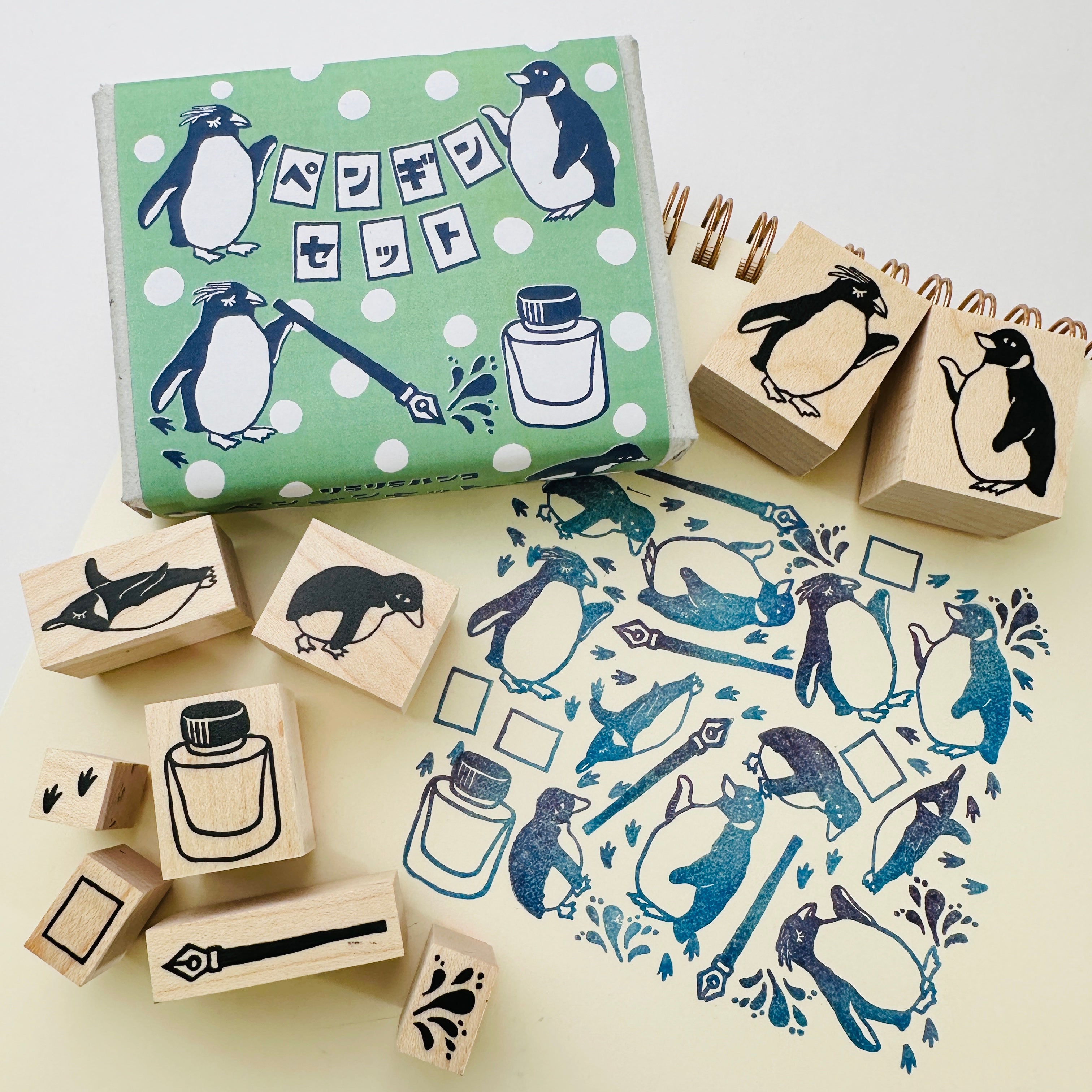 ”Penguin ”Rubber Stamp Set（Boxed）