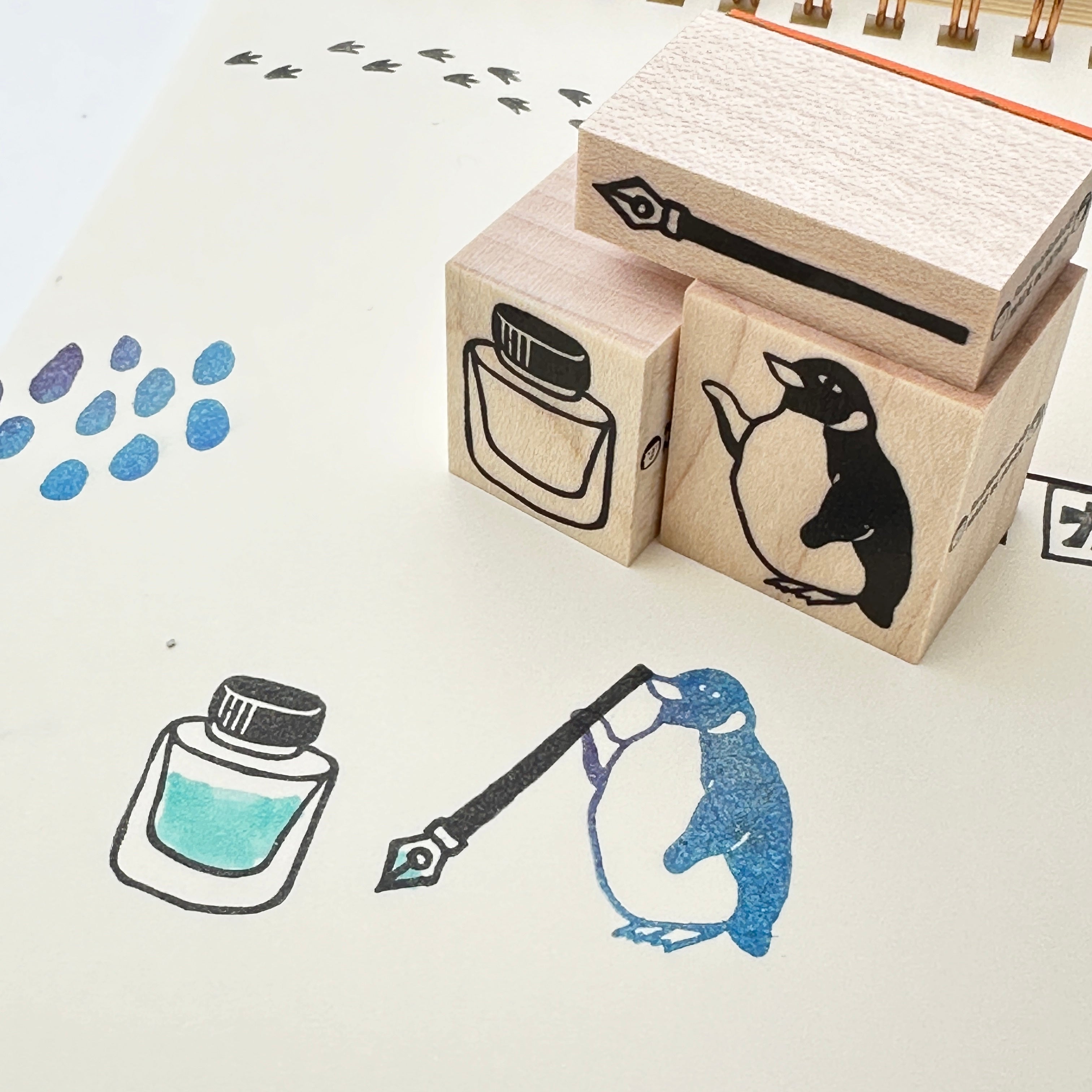 ”Penguin ”Rubber Stamp Set（Boxed）