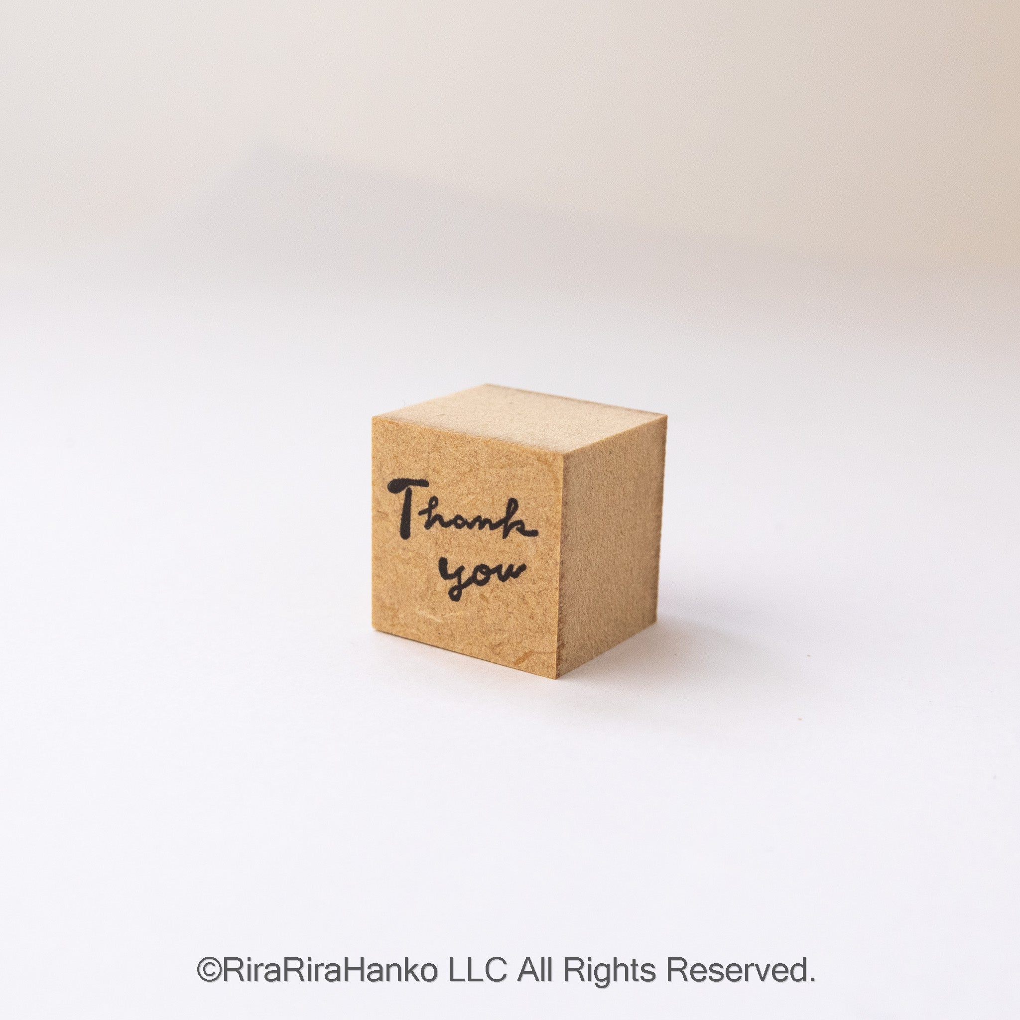 Mini Text Stamp Set – “Thank you” & “For you” Rubber Stamp Duo (20mm Square)