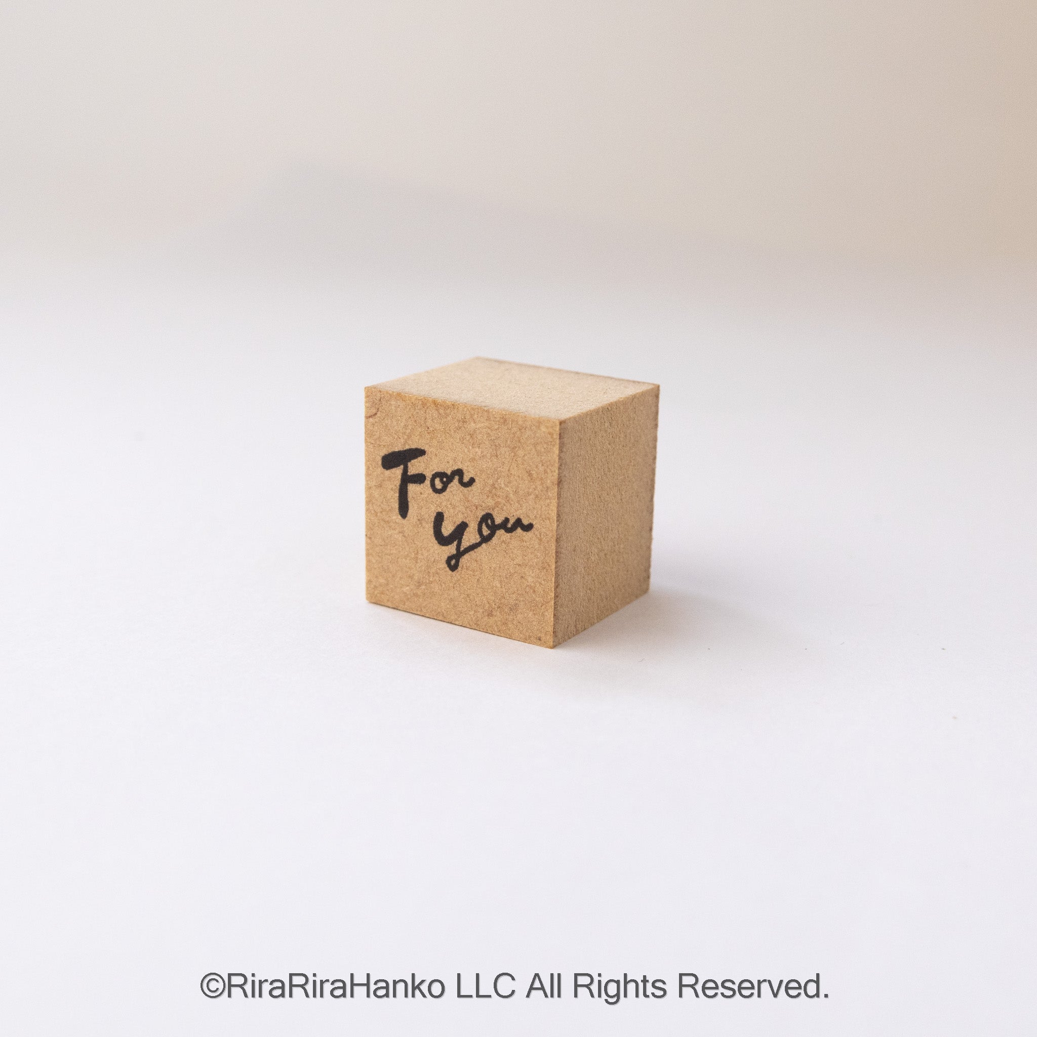 Mini Text Stamp Set – “Thank you” & “For you” Rubber Stamp Duo (20mm Square)