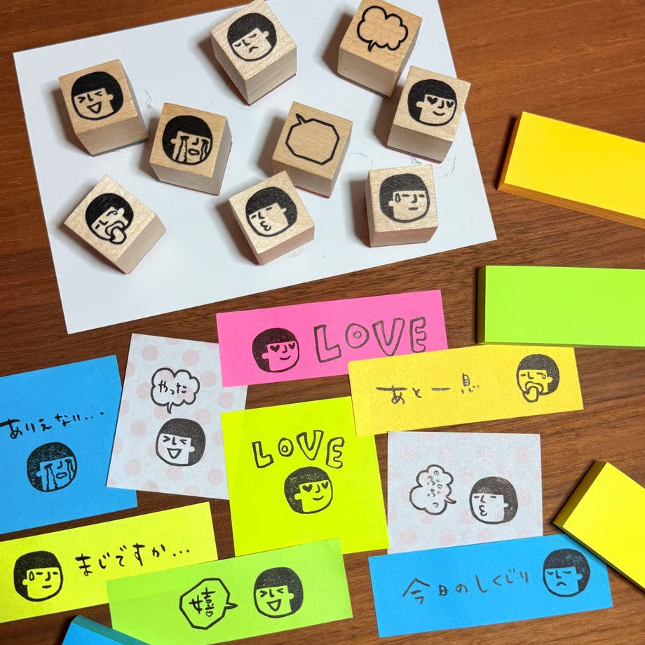 (TT9) Mamoru-kun Feelings Rubber Stamp Set – 9-Piece Set